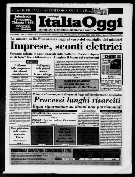 Italia oggi : quotidiano di economia finanza e politica